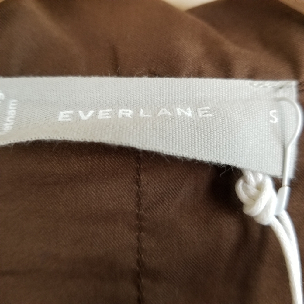 Everlane The Woven Cropped Cotton Button Down PJ Top Small NWT - Picture 6 of 7